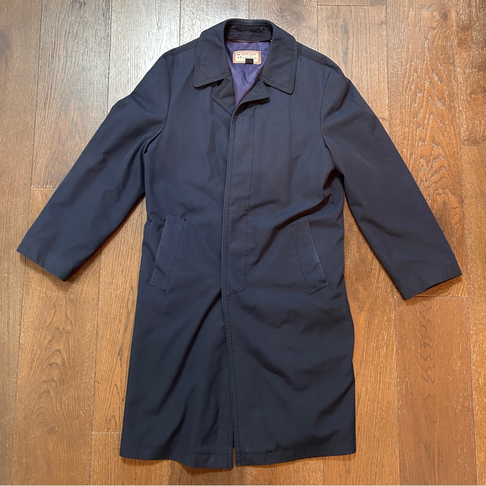 Vintage McGregor Trench Coat Jacket Men's Size 38R Navy Blue